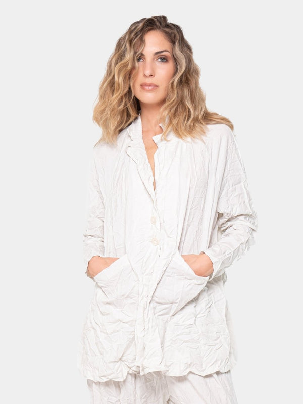 baci Crinkled Raglan Shirt Jacket Black