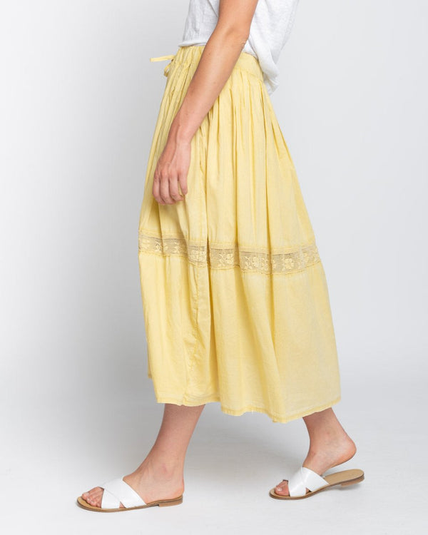 Baci Crochet Striped Drawstring Maxi Skirt Copper