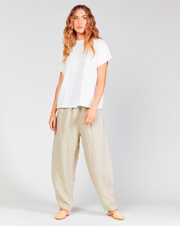 baci Cuffed Cap Sleeve Crewneck Shirt Black