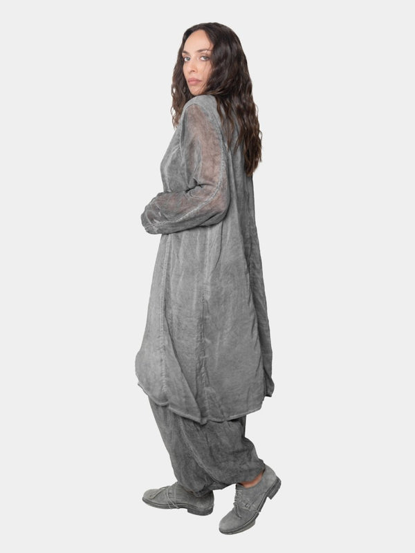 Baci Double Layer Long Cardigan Gold