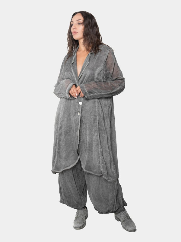 baci Double Layer Long Cardigan Gold