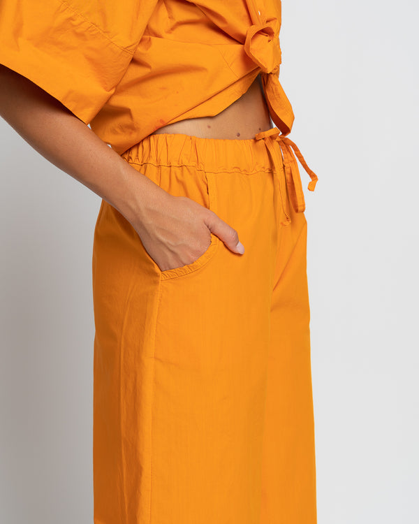 Baci Drawstring Elastic Wide Leg Pant Navy