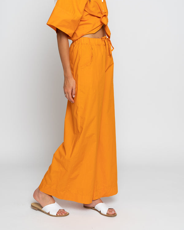 Baci Drawstring Elastic Wide Leg Pant Navy