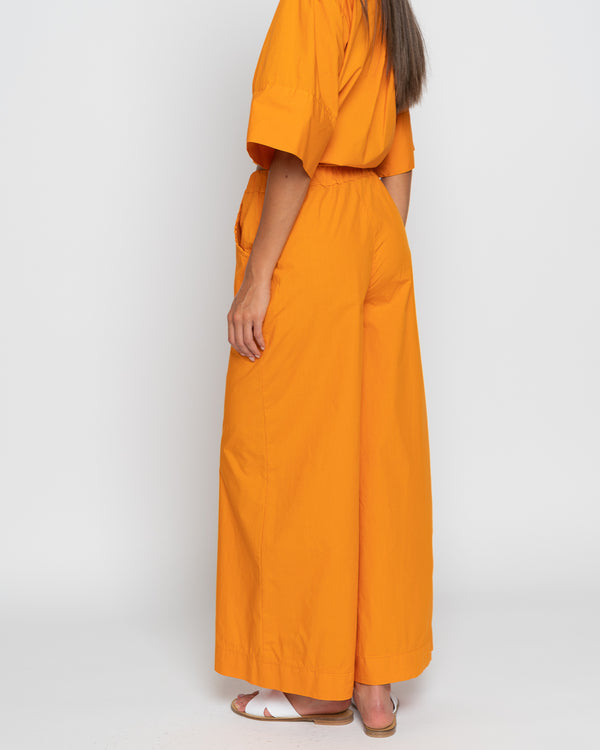 Baci Drawstring Elastic Wide Leg Pant Navy