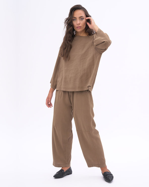 Baci Drop Sleeve Boat Neck Blouse Black