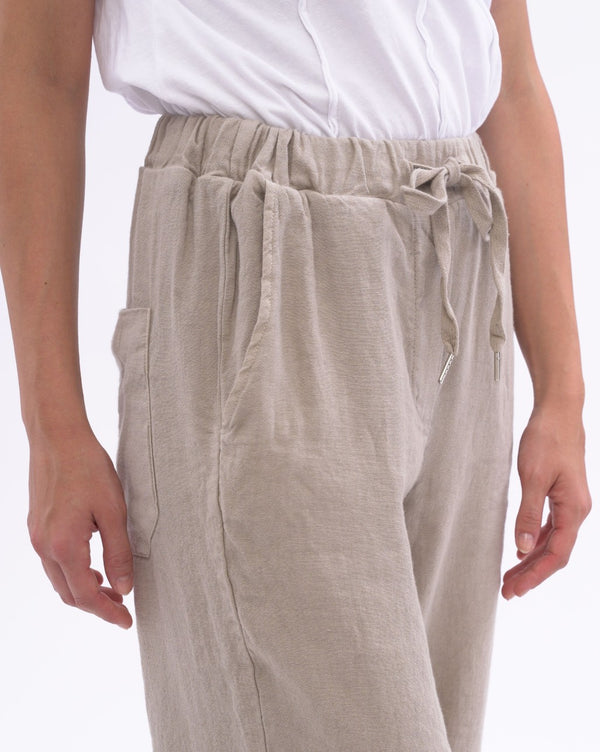 Baci Elastic Cotton Linen Blend Pants Natural