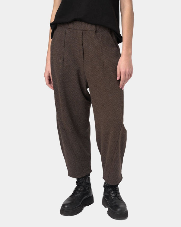 baci Elastic Seamed Cotton Pant Black