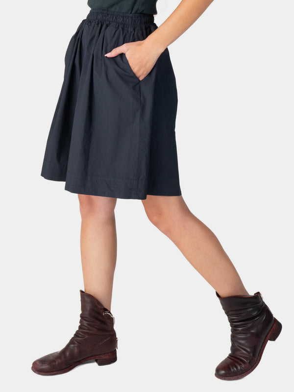 Baci Elastic Tie Waist Cotton Boxy Shorts Nero