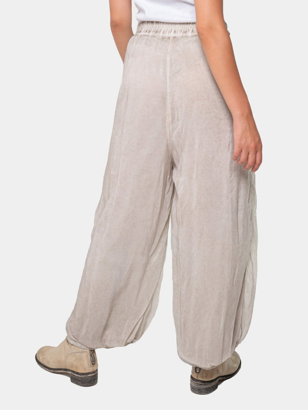 Baci Elastic Waist Harem Pants Gold