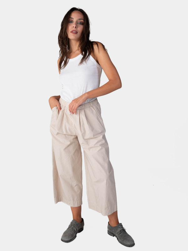 Baci Elastic Waist Organic Cotton Culottes Nero