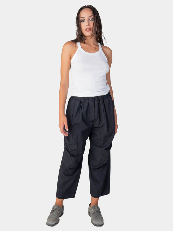Baci Elastic Waist Straight Leg Cotton Pants Mare