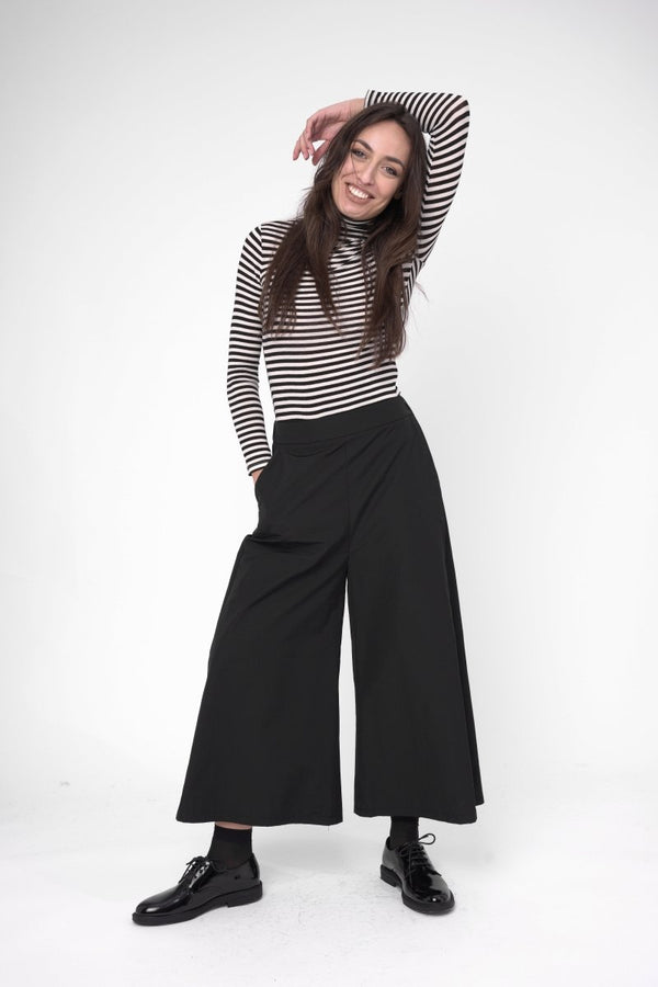 Baci Elastic Wide Leg Pant Black