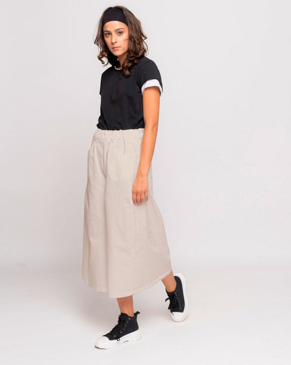 baci Elastic Wide Leg Trouser Beige