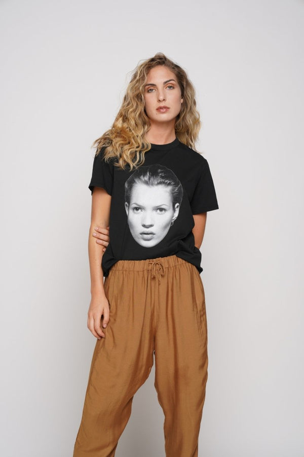 Baci Face Print T Shirt Black