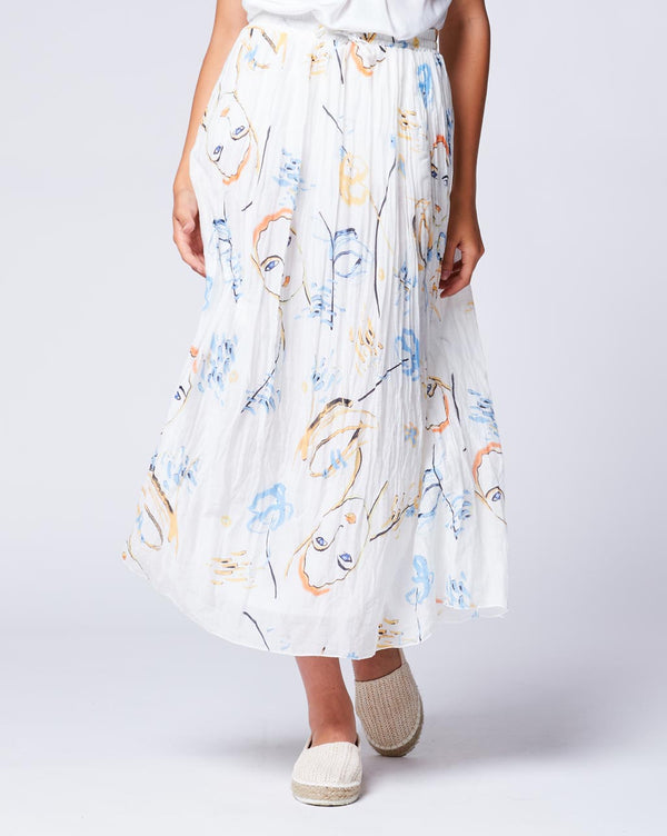 baci Face Printed Maxi Skirt Face Print