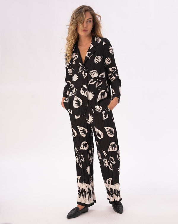 Baci Floral Summertime Blazer Black / White