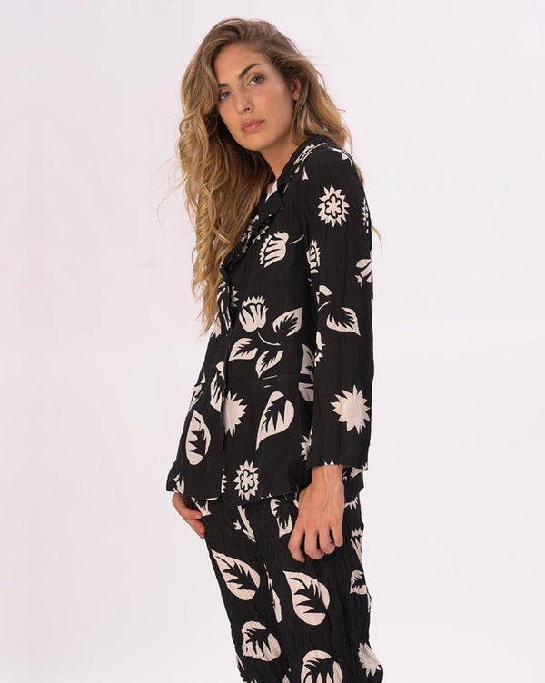 Baci Floral Summertime Blazer Black / White
