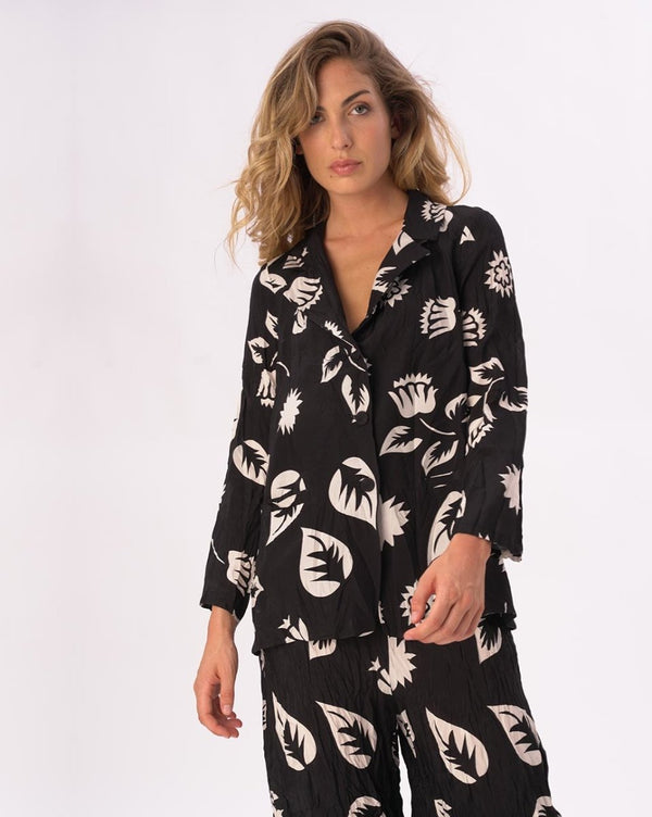 baci Floral Summertime Blazer Black / White