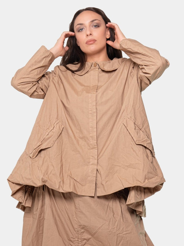Baci Flounce Swing Jacket Camel