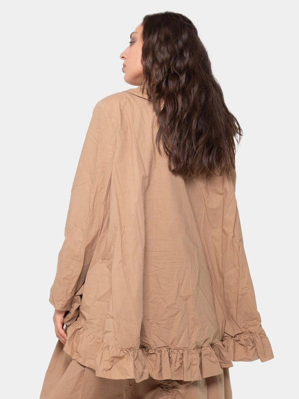 Baci Flounce Swing Jacket Camel