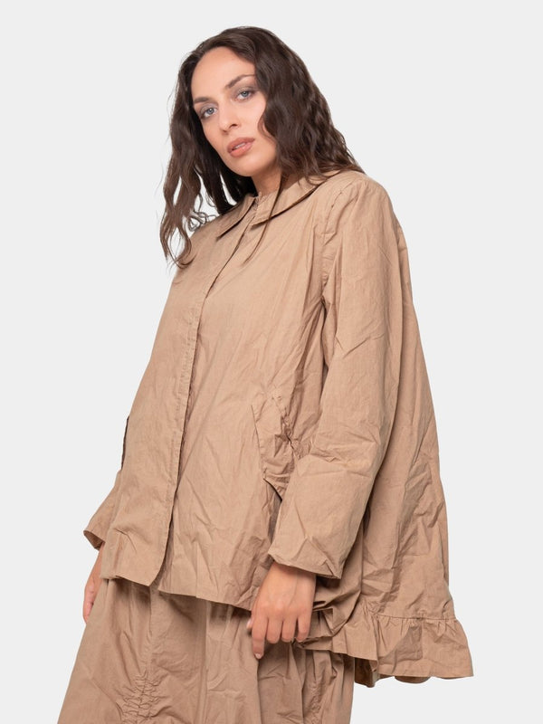 Baci Flounce Swing Jacket Camel