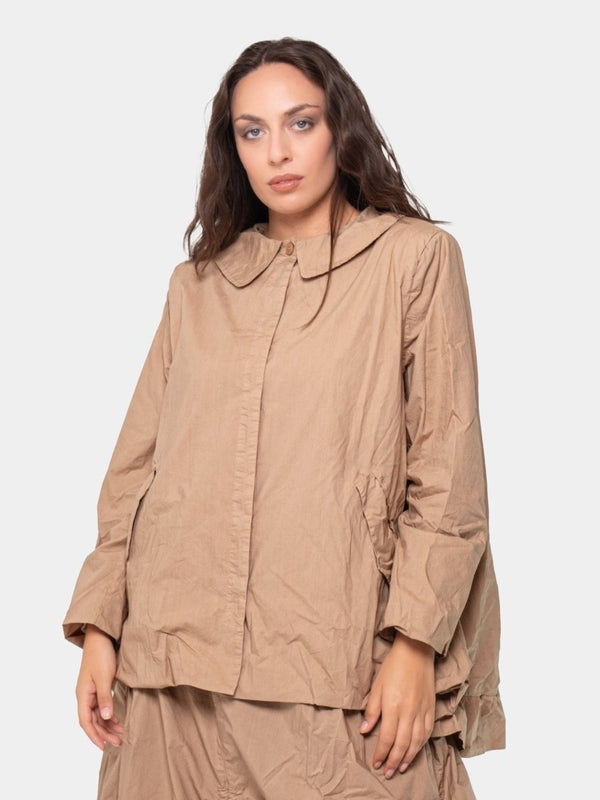 baci Flounce Swing Jacket Camel
