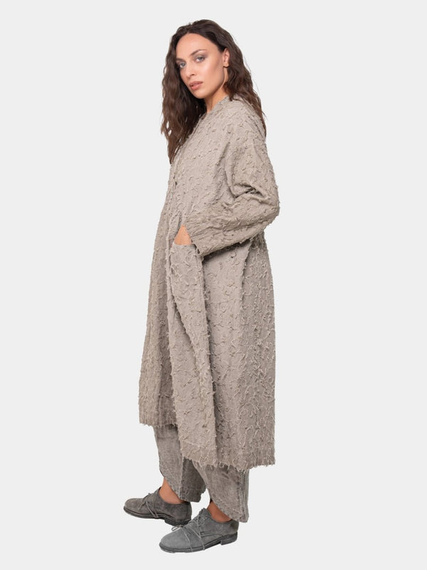 Baci Fringe Kimono Duster Coat Hemp