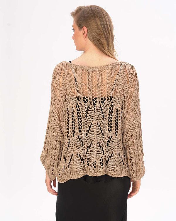 Baci Handmade Fishnet Long Sleeve Shirt Black