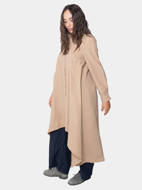 Baci Hi-Lo Flared Shirtdress Black