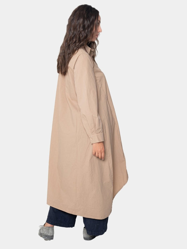 Baci Hi-Lo Flared Shirtdress Black