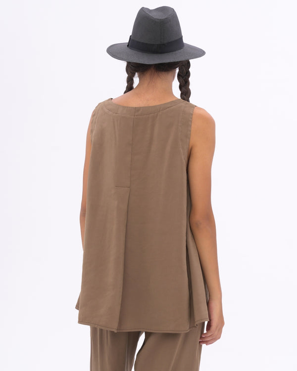 Baci Hi-Lo Hem Tank Shirt Natural