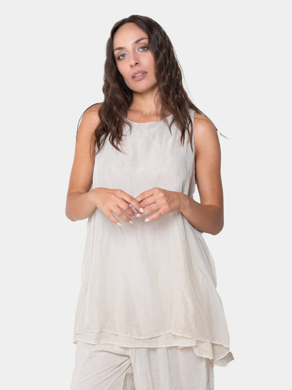 baci Hi Lo Swing Tank Gold