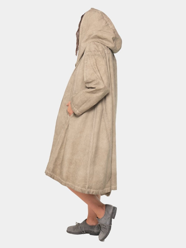 Baci Hooded Stonewashed Raincoat Hemp