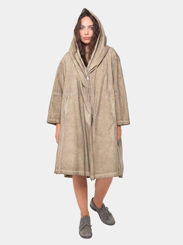 Baci Hooded Stonewashed Raincoat Hemp