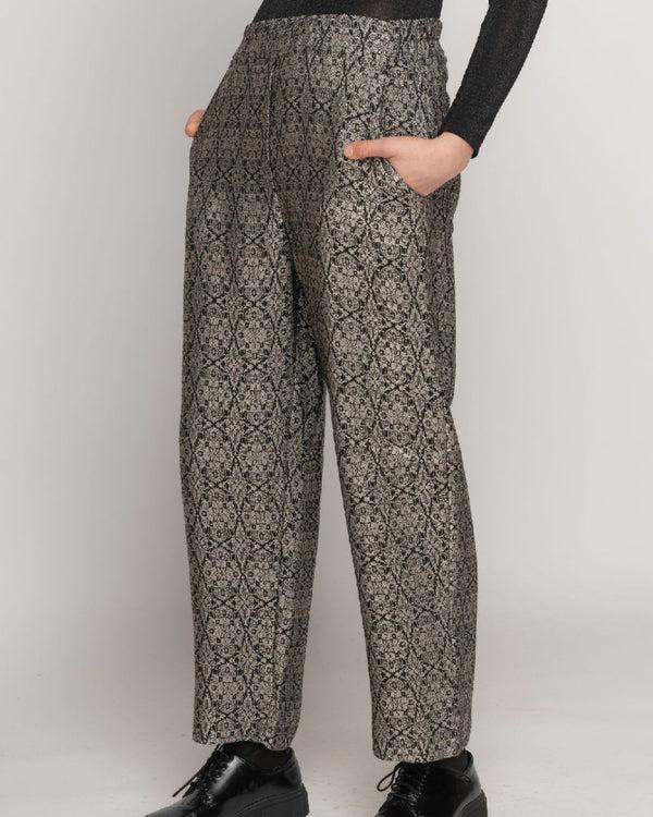 baci Kaleido Elastic Waist Trouser Black/Silver