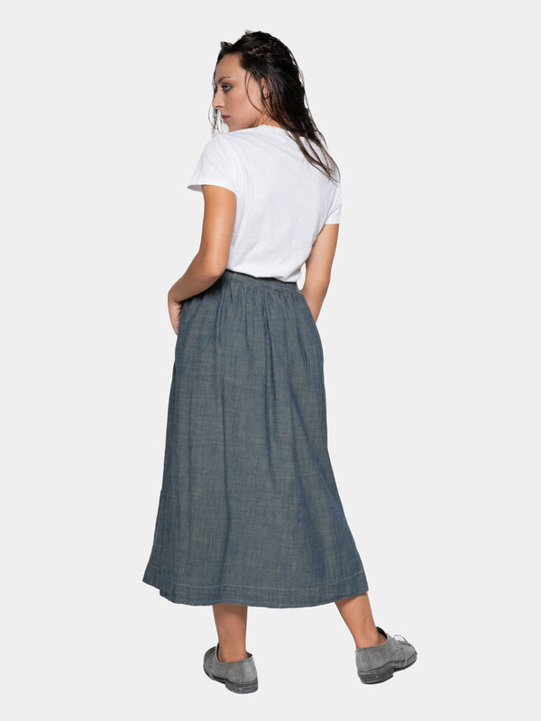 Baci Layered Hem Midi Skirt Cappuccino
