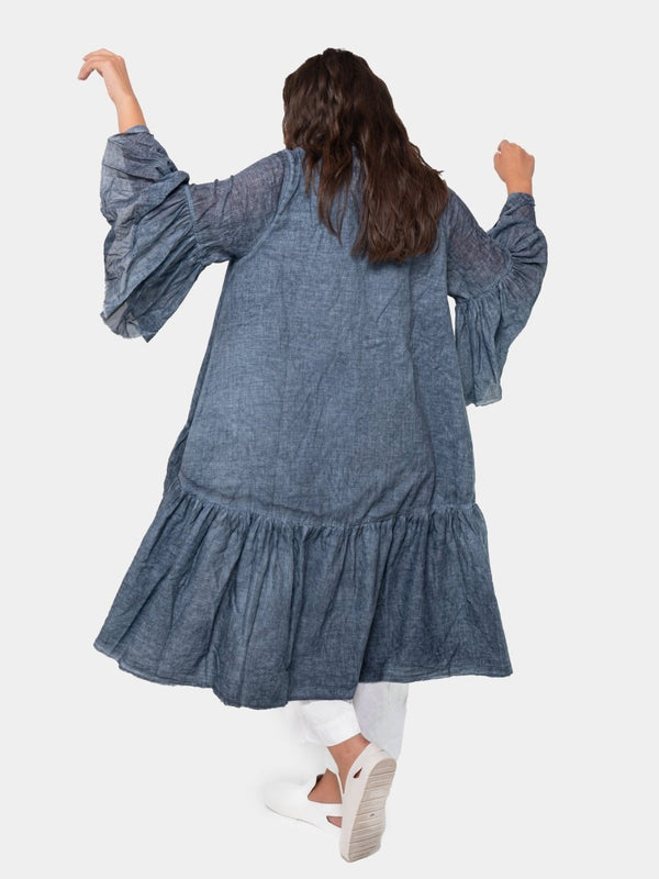 Baci Layered Hi Low Ruffle Duster Hemp