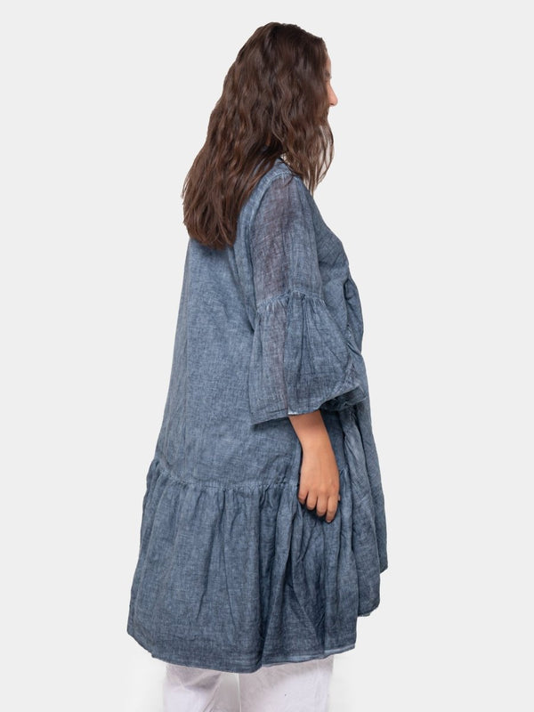 Baci Layered Hi Low Ruffle Duster Hemp