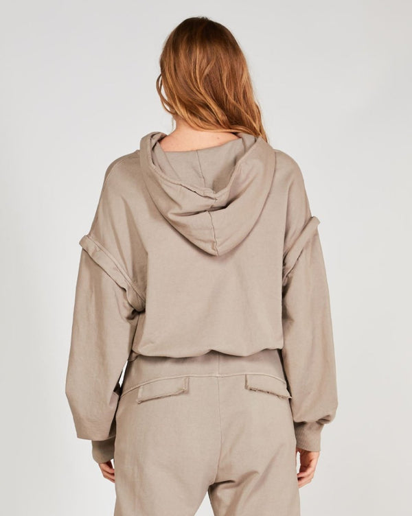 Baci Layered Hooded Sweatshirt Cement