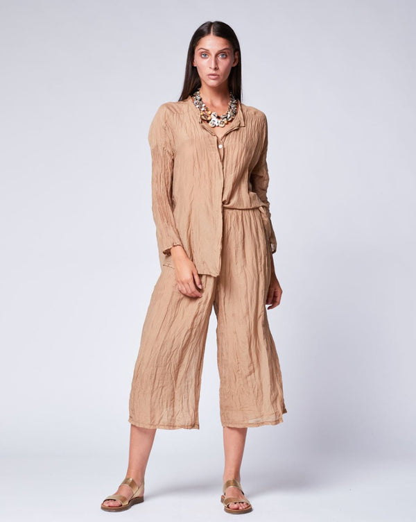 Baci Light Crinkle Palazzo Pant Camel
