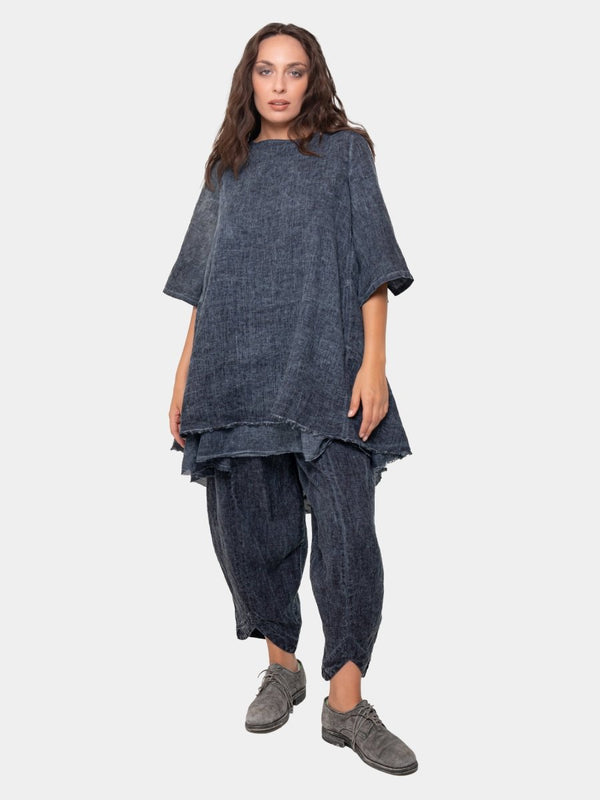 Baci Linen-Muslin Tunic Black