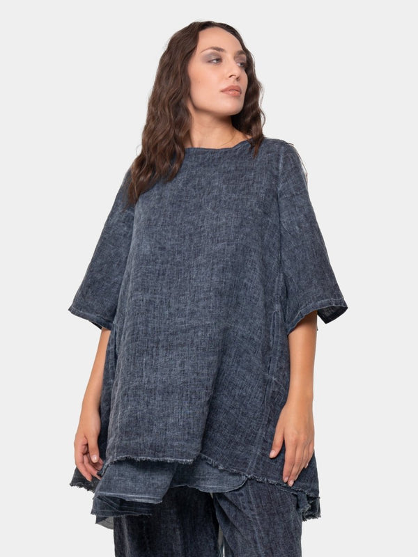 baci Linen-Muslin Tunic Black