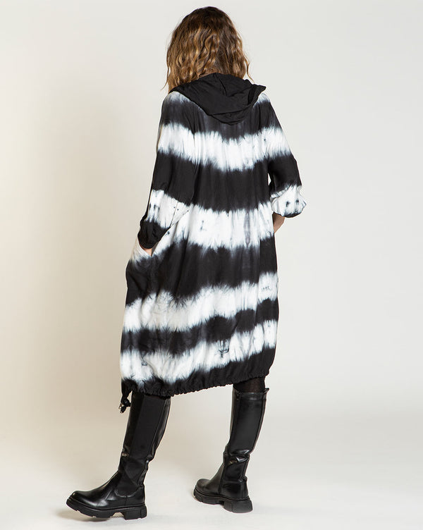 Baci Long Full-Zip Hooded Jacket MLTIBLK