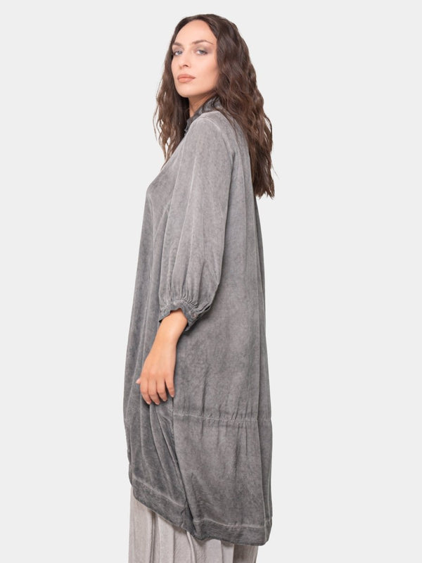 Baci Long Pleated Back Shirt Black