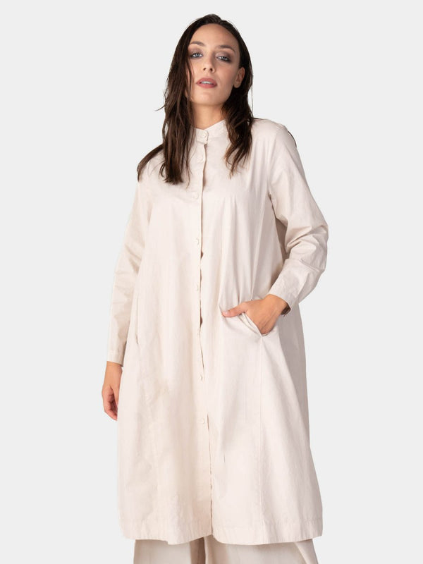 Baci Long Sleeve Button Up Cotton Shirt-Dress Mare
