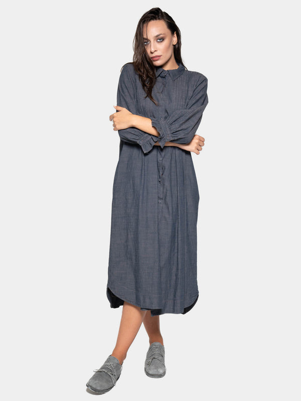 Baci Long Sleeve Button Up Shirt Dress Cappuccino