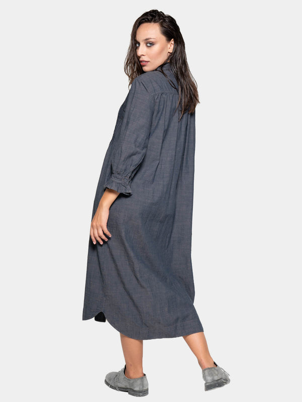 Baci Long Sleeve Button Up Shirt Dress Cappuccino
