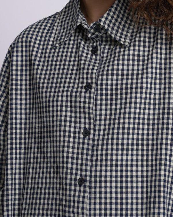 Baci Micro Checker Button-Up Shirt Black