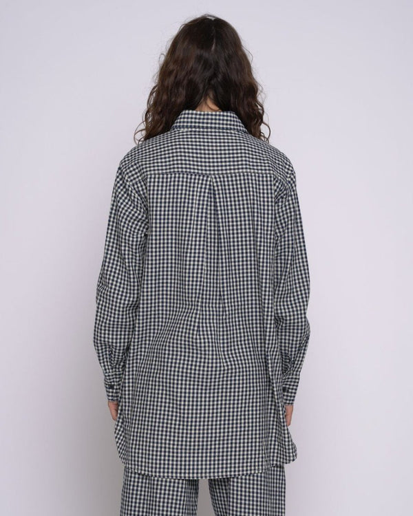 Baci Micro Checker Button-Up Shirt Black