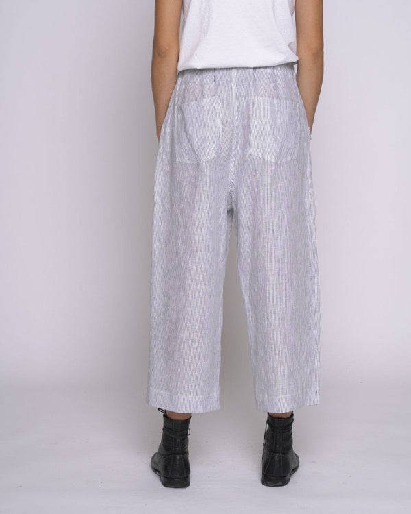 Baci Micro Striped Drawstring Culottes Black